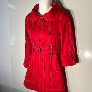 Guess Vintage SZ M Red Waterproof Coat Closet Staple 90's Travel Retro Timeless